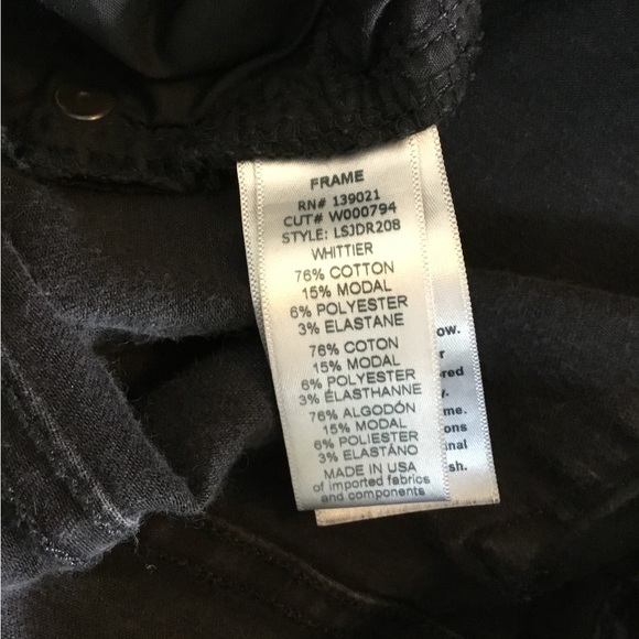 Frame Le Skinny de Jeanne Whittier Mid Rise Black Denim Jeans - Picture 5 of 5